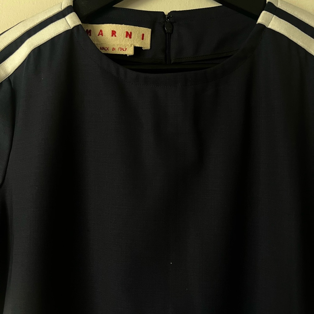 Marni Dark Blue Top with White Stripes